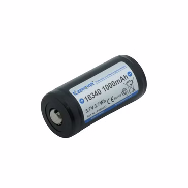 Keeppower  16340 - 1000mAh 3,6V - 3,7V (Pluspol erhöht) Li-Ion-Akku P1634C3