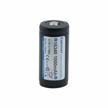 Keeppower  16340 - 1000mAh 3,6V - 3,7V (Pluspol erhöht) Li-Ion-Akku P1634C3