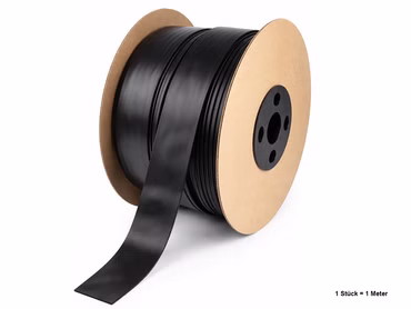 PVC Schrumpfschlauch Schwarz 32 mm Flachmaß / Materialstärke: 0,12 mm – 2:1 Schrumpfrate – Akku Rewrap 