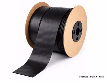 PVC Schrumpfschlauch Schwarz 55 mm x 0,12 mm (1 m) – Akku Rewrap & Kabel Isolation