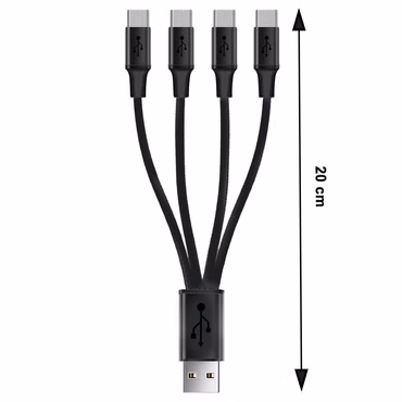 USB-Verteiler Typ-A auf 4 x Micro USB Länge: 0,2 m bis 2,1A