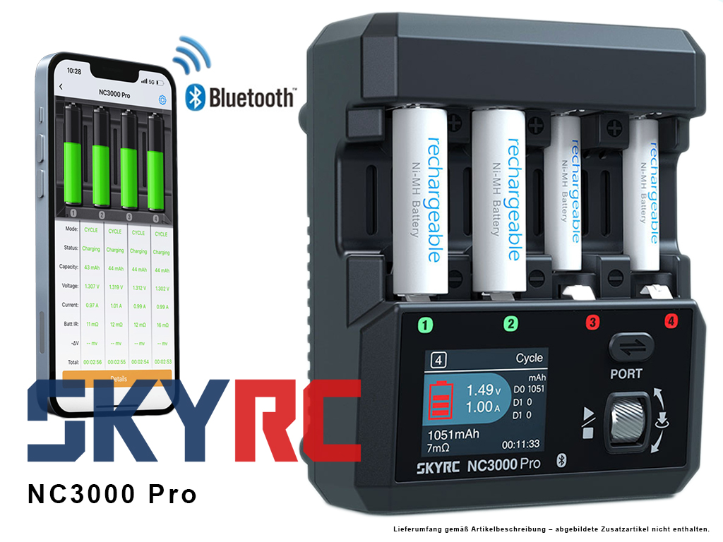 SkyRCNC3000ProintelligentanalyserchargerforAA/AAA,NIMH/NiCd,rechargeablebatteries