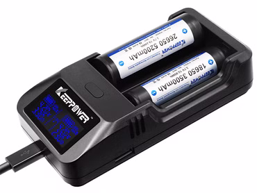 Keeppower L2 Plus – 2-Schacht USB-Li-Ion-Lader mit Display