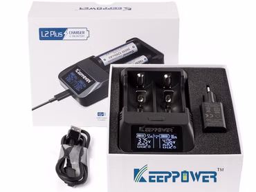 Keeppower L2 Plus – 2-Schacht USB-Li-Ion-Lader mit Display