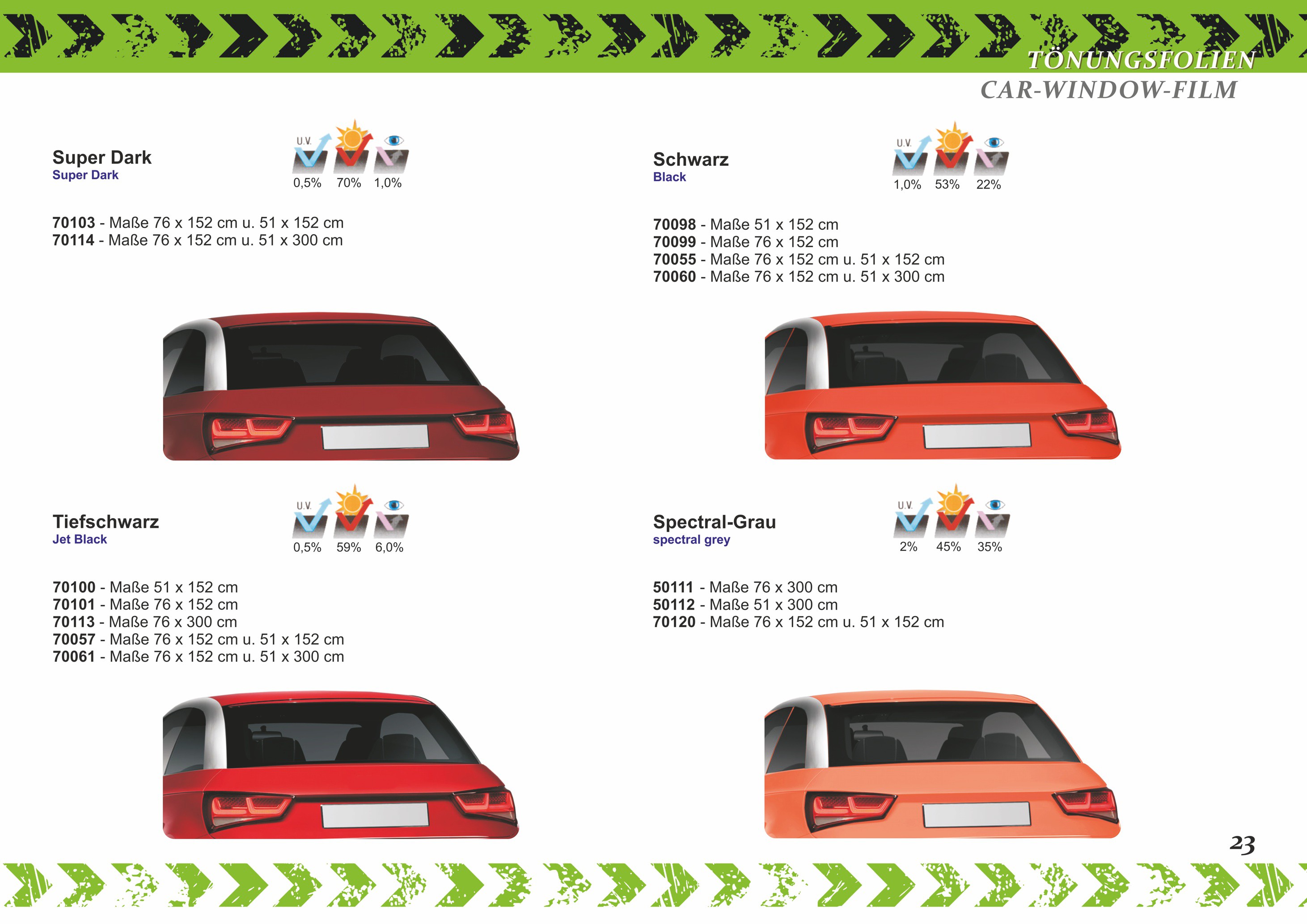 Carwindowfilm Jet Black scratch resistant 76 x 300 cm Carwindowfilm