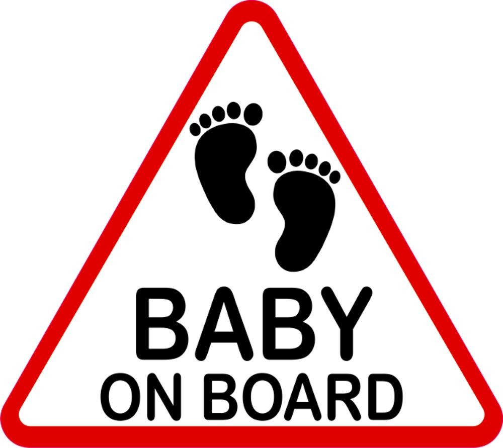 Aufkleber Baby on Board dreieckig 115 x 130 mm ~~~~~ schneller Versand  innerhalb 24 Stunden ~~~~~