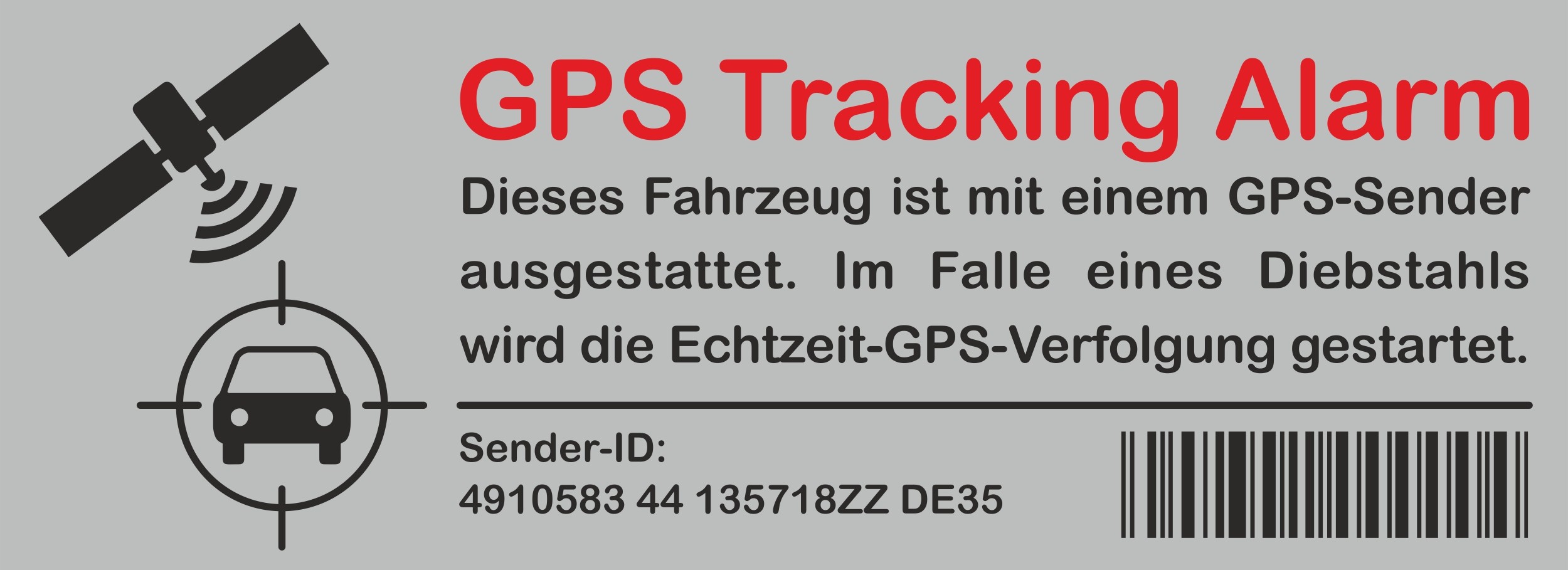Aufkleber GPS Tracking Alarm 120 X 40 Mm Schneller Versand