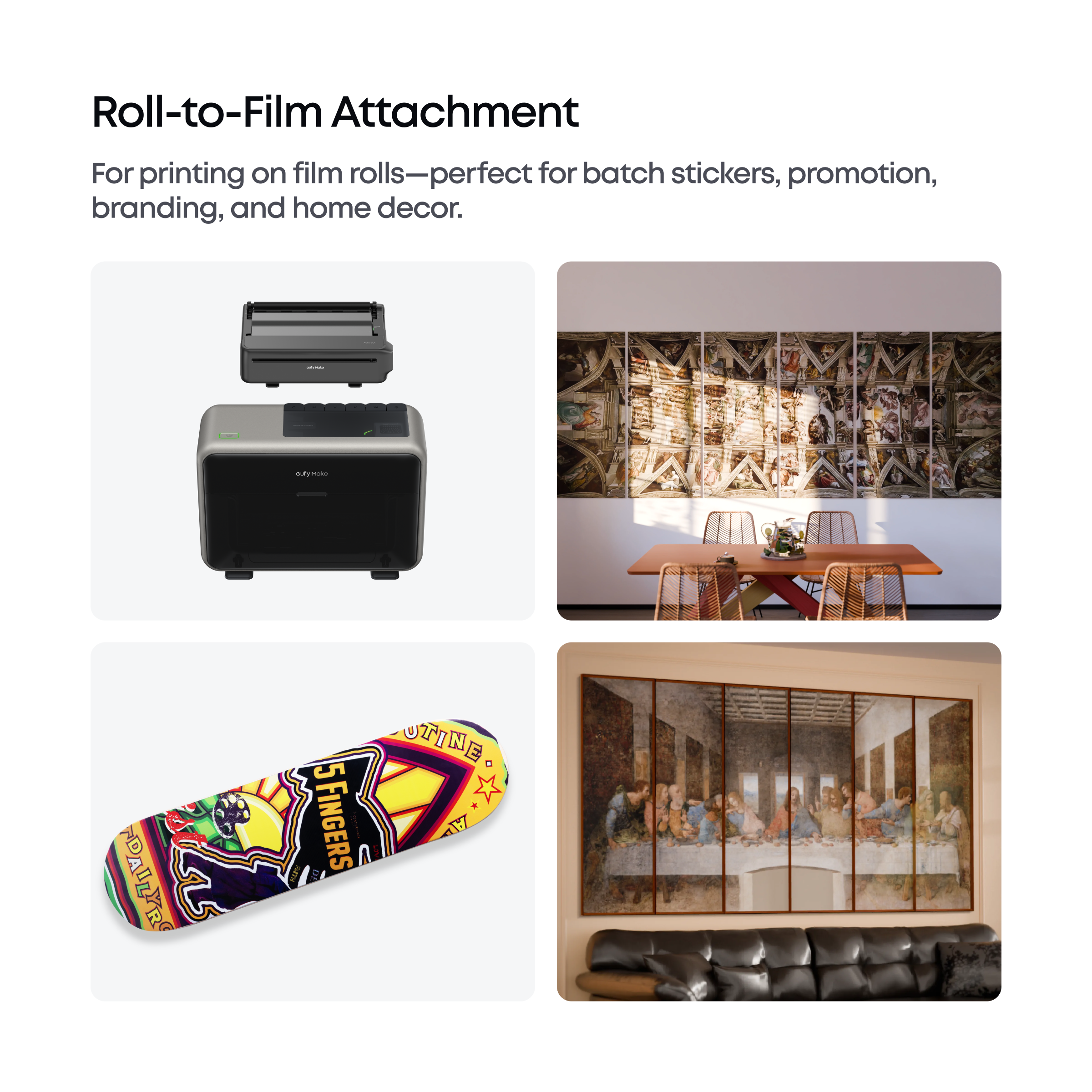 Large-format UV prints for banners, wall decor and graphics