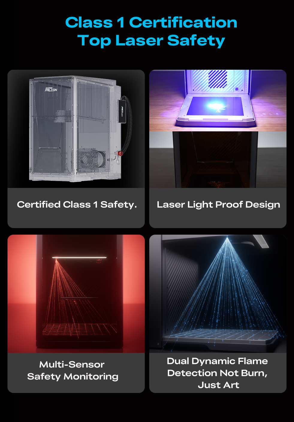 Caratteristiche di sicurezza della fibra ottica Creality Falcon T1