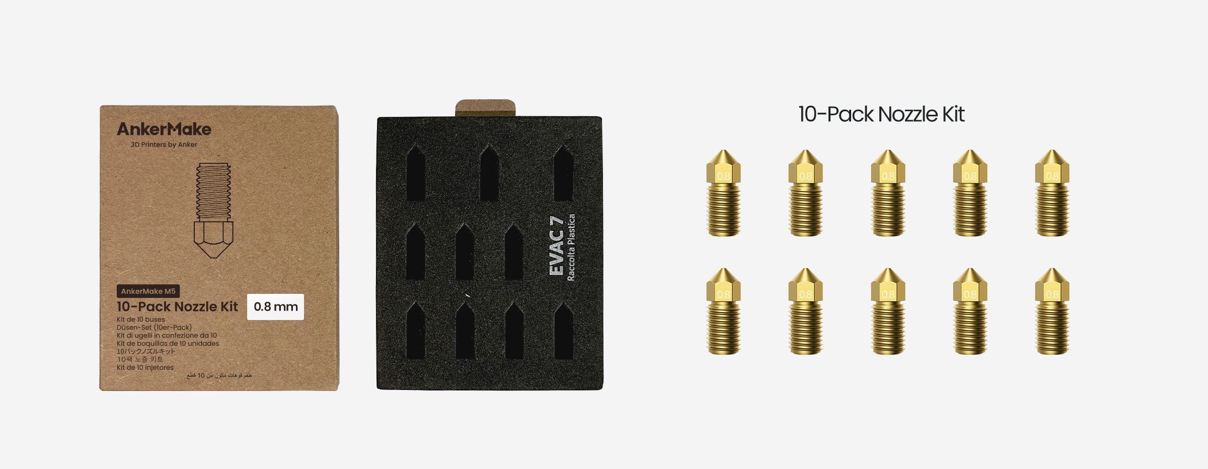 BROZZL Ugello Placcato In Rame Per AnkerMake M5 – Diametro 0,4 Mm, Alta Precisione, Made In Austria