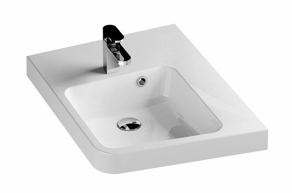 Mineralguss Eckwaschtisch 67 x 50 x 14 cm Möbel Badserie Gäste Badezimmer