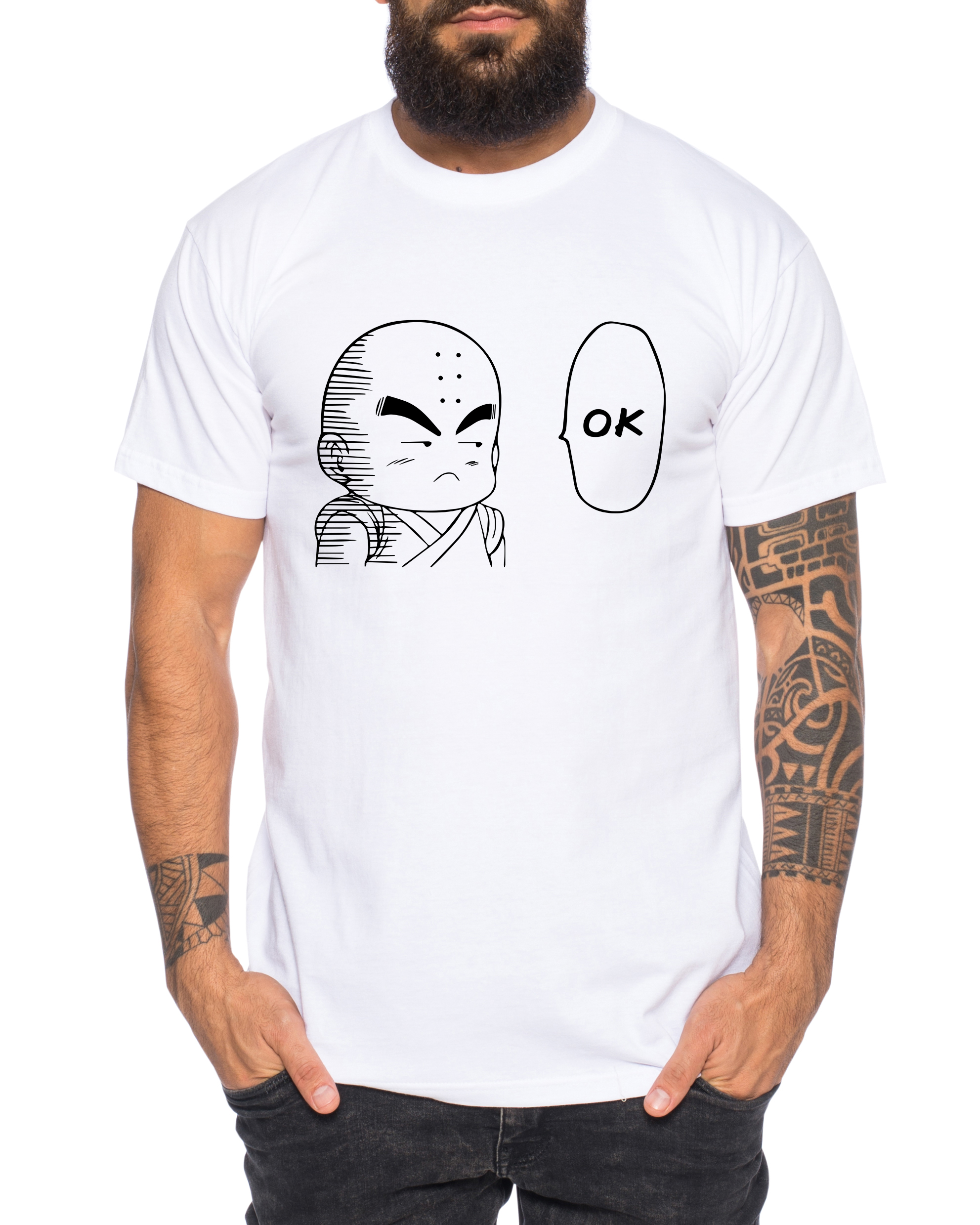 Krilin Ok - Herren T-Shirt One Goku Dragon Master Son Ball Vegeta Turtle Roshi Piece Golds Db