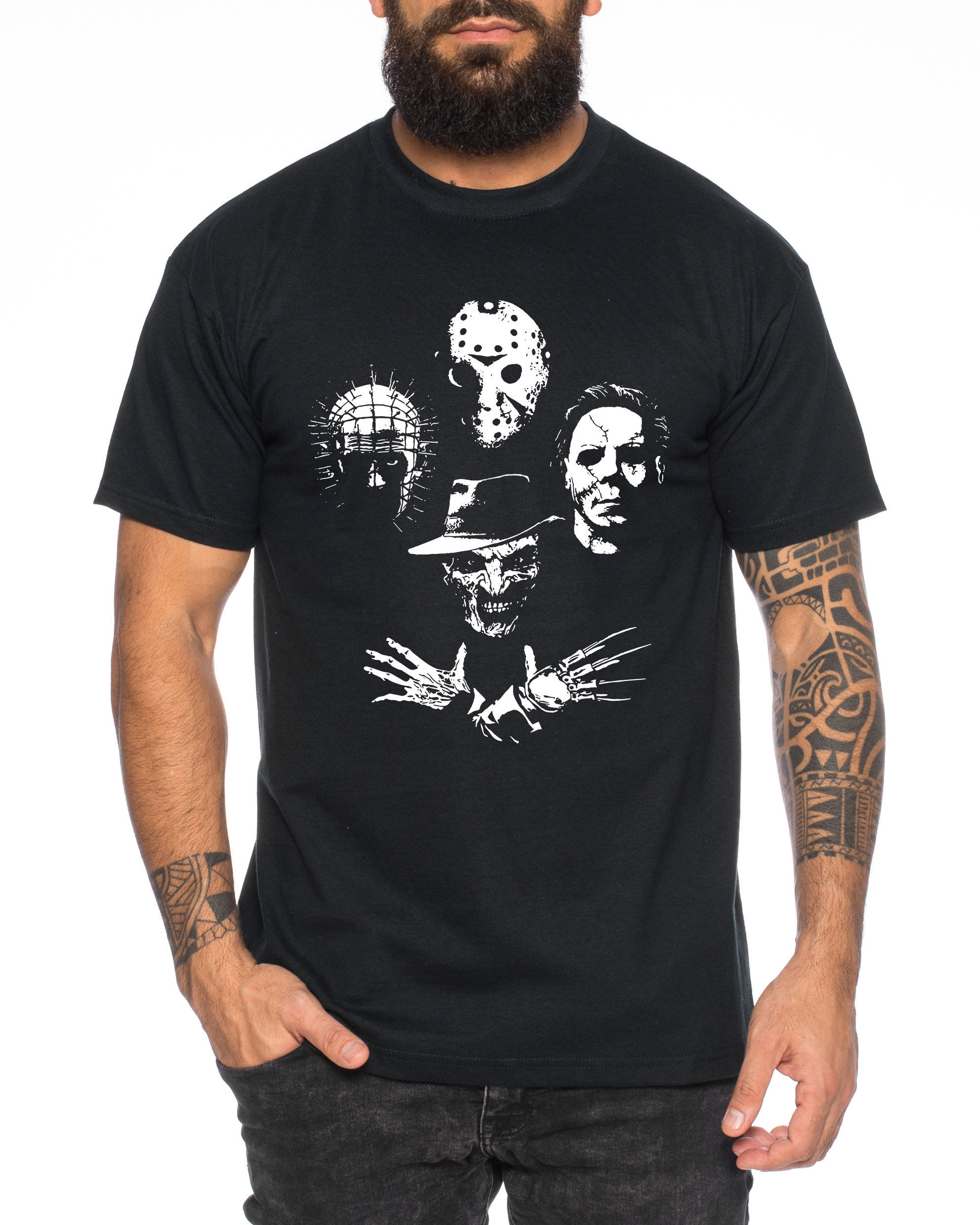 Horro Icons - Herren T-Shirt Halloween Michael Horror Myers Pennywise Man 13 Jason Voorhees Nightmare