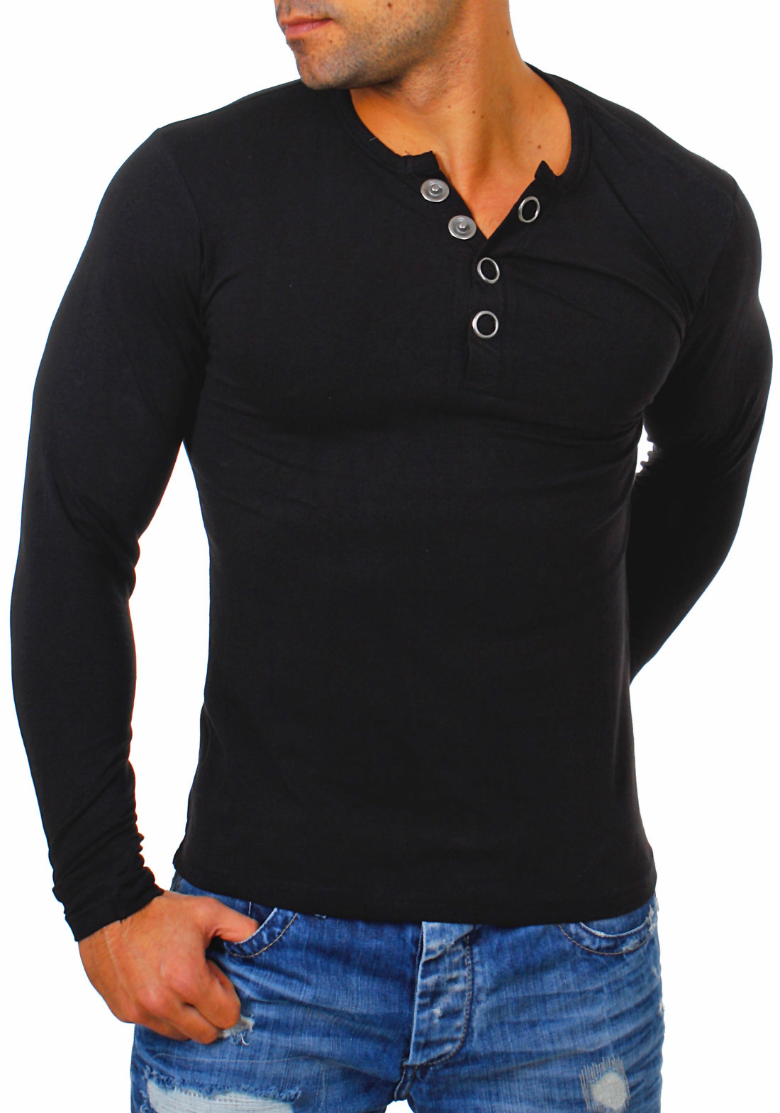 Young & Rich Herren Longsleeve langarm Shirt Knopfleiste bigbuttons stretch 2872 Young & Rich Herren Longsleeve langarm Shirt Knopfleiste bigbuttons stretch 2872