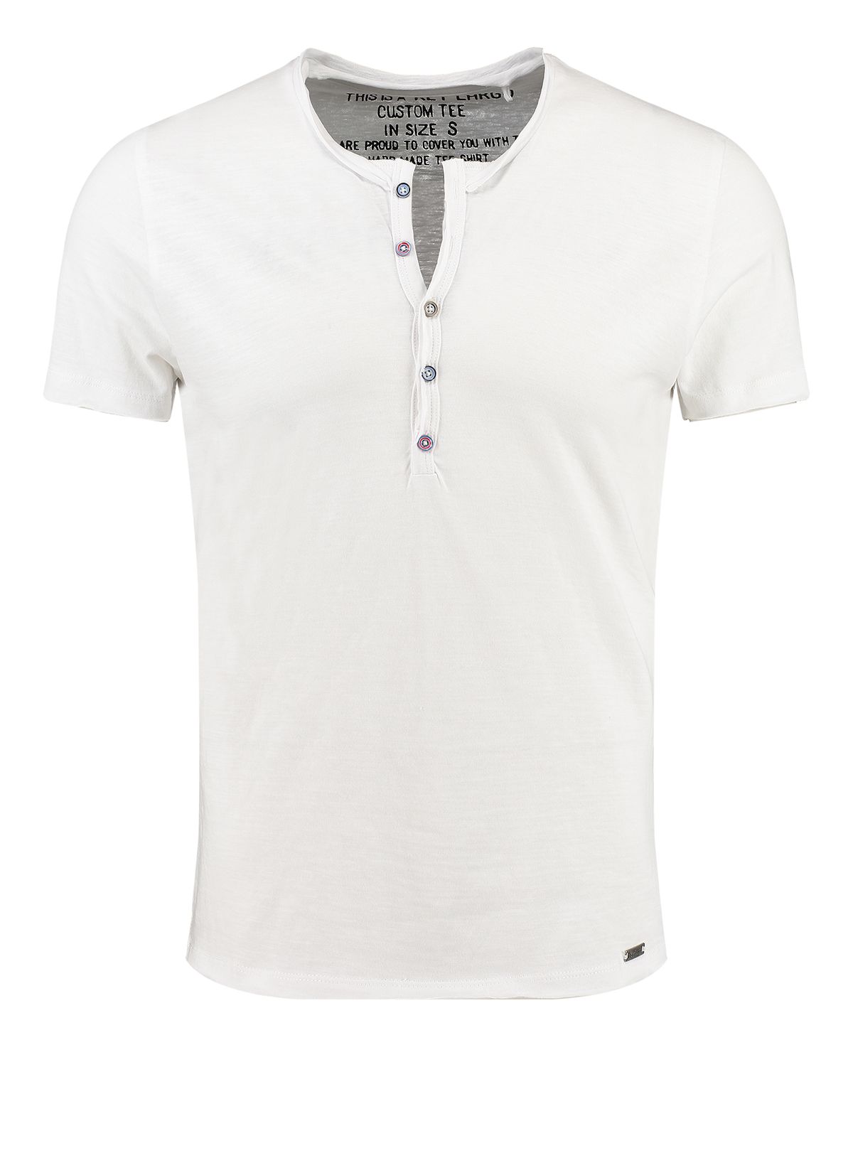 KEY LARGO Nils Button T-Shirt Uomo - Manica Lunga Henley In Cotone Mélange, Girocollo