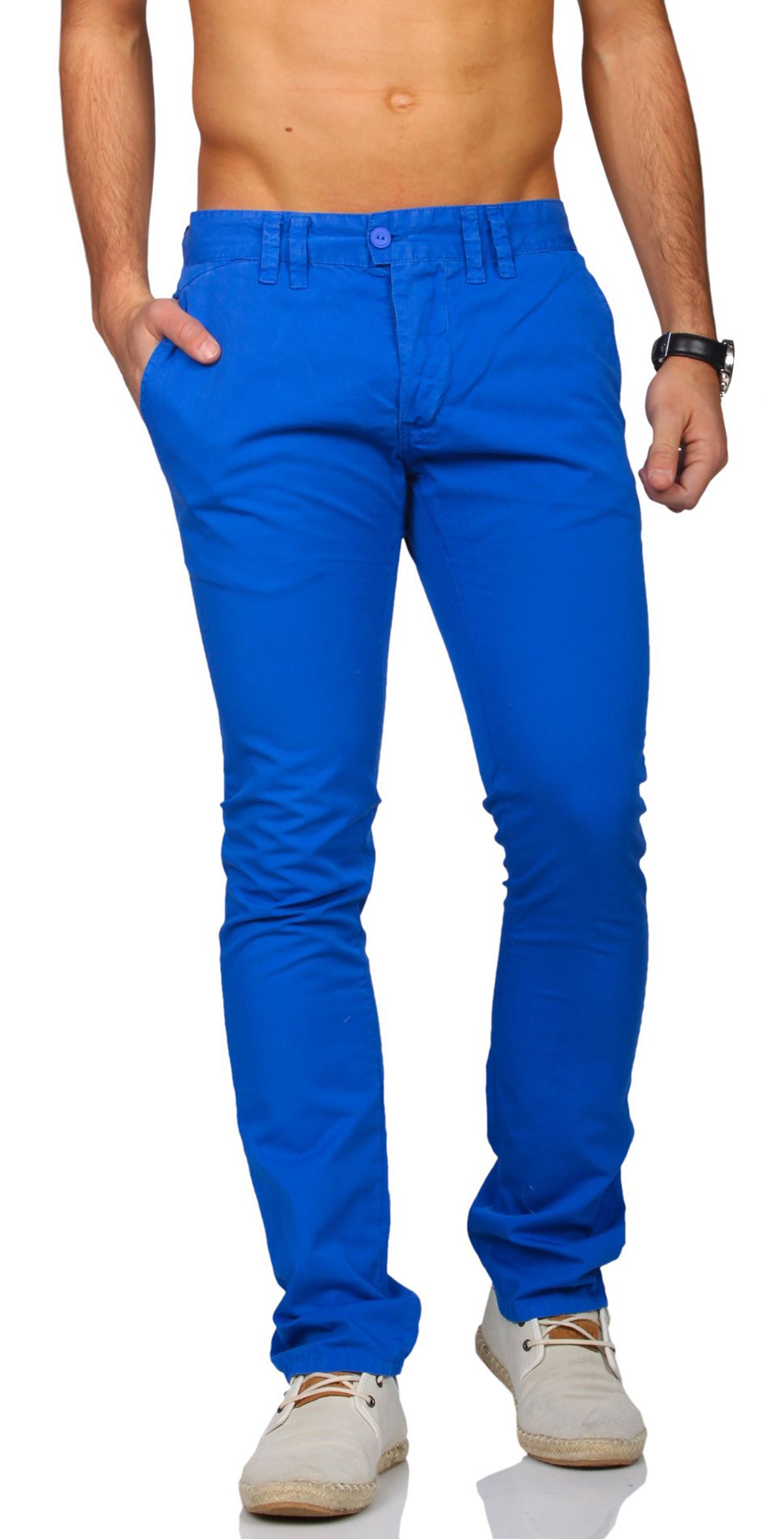 Rerock Herren Chino Sommer Hose Pants SlimFit schmale Passform Vintage Look 3365 - Bild 2 von 8