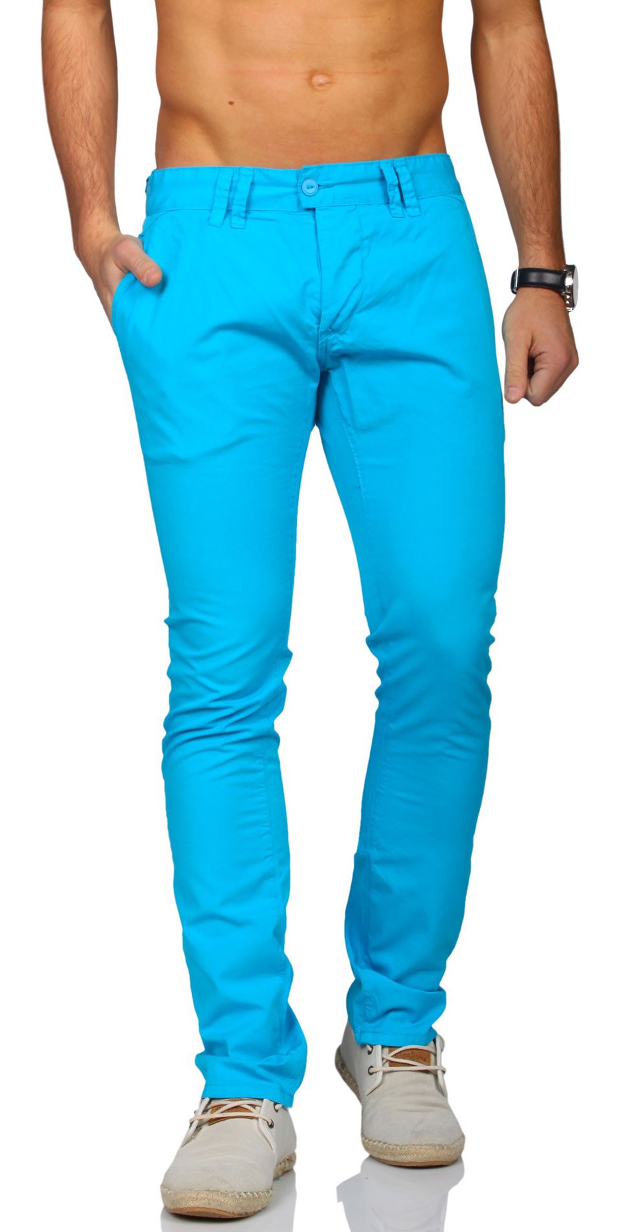 Rerock Herren Chino Sommer Hose Pants SlimFit schmale Passform Vintage Look 3365 - Bild 7 von 8