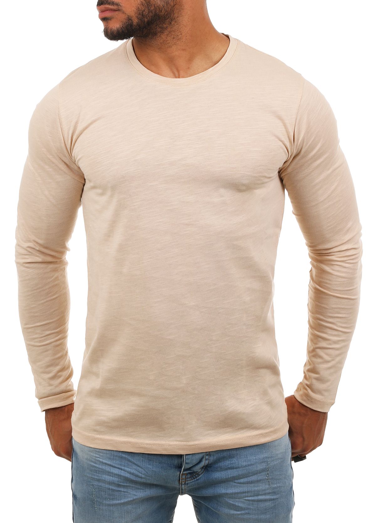 Young & Rich Herren Longsleeve langarm Shirt Rundhals slim fit körperbetont 2237 - Bild 4 von 8