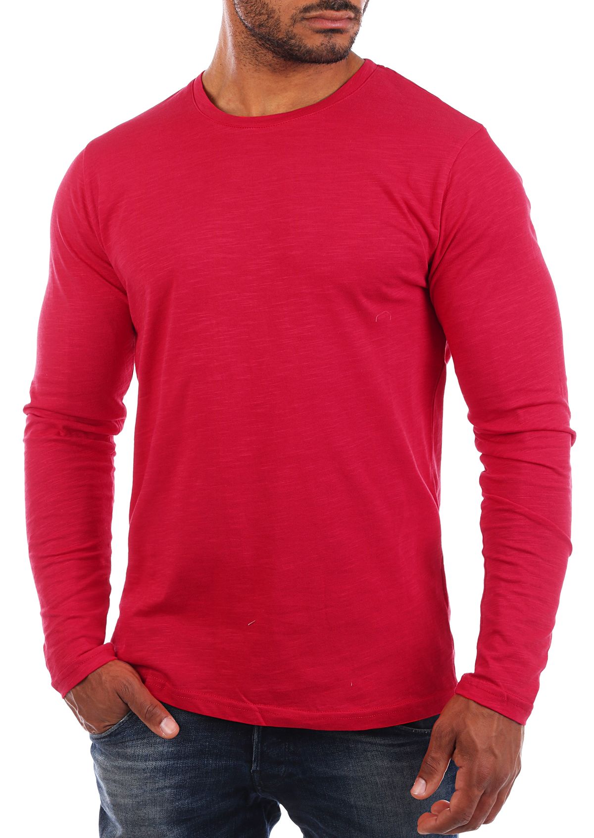 Young & Rich Herren Longsleeve langarm Shirt Rundhals slim fit körperbetont 2237 - Bild 6 von 8