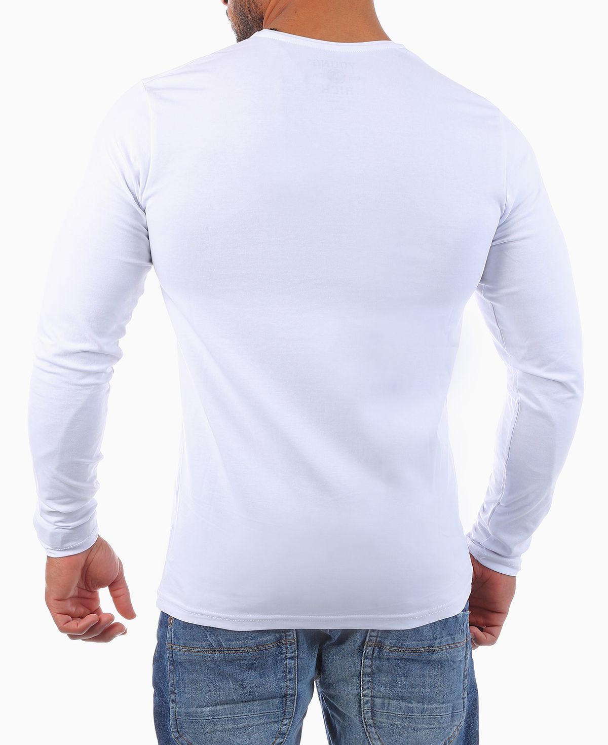 JP 1880 T-Shirt Uomo Maniche Lunghe Scollo A V - Basic Con Stampa, Tagli Speciali Fino A 8XL - 2