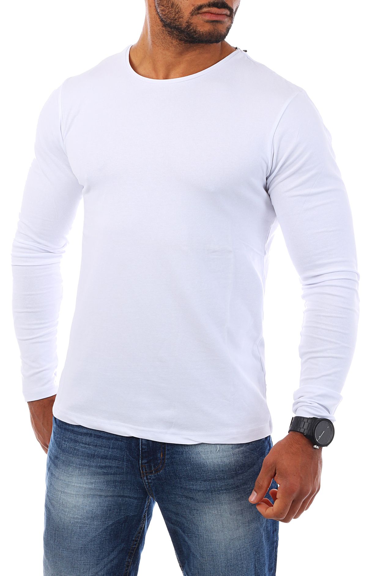 Young & Rich Herren Uni Longsleeve langarm T-Shirt Rundhals Ausschnitt 5er Pack Young & Rich Herren Uni Longsleeve langarm T-Shirt Rundhals Ausschnitt 5er Pack