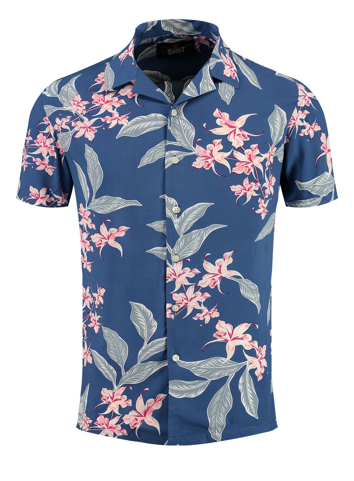 JOGAL Hawaïhemd voor heren, casual, bloemenpatroon, korte mouwen, zwart, M