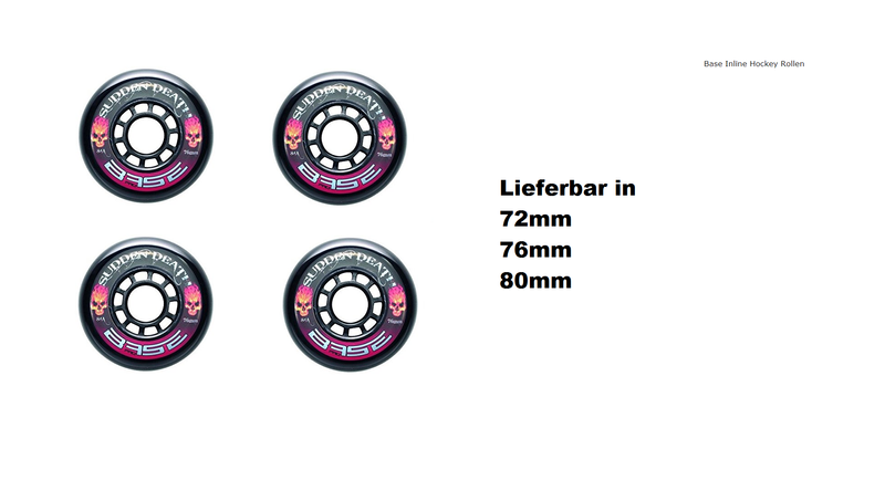 BASE Unisex – outdoor wielen ProSudden Death | 4-pack | 59 mm | 84A hardheid | extreem duurzaam | sterke grip | zwart | geschikt voor alle gangbare inlinermerken 68 mm