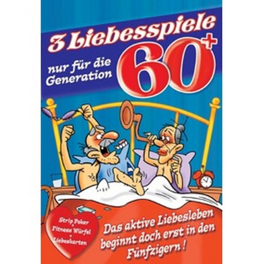 3 Liebes Spiele für die 60er Geschenk zum 60.Geburtstag Gesellschaftsspiele Gag