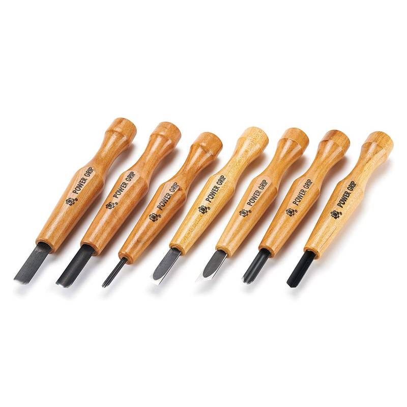 Mikisyo Power Grip Woodcarving 7-Piece Set Gouges & Chisels Wood