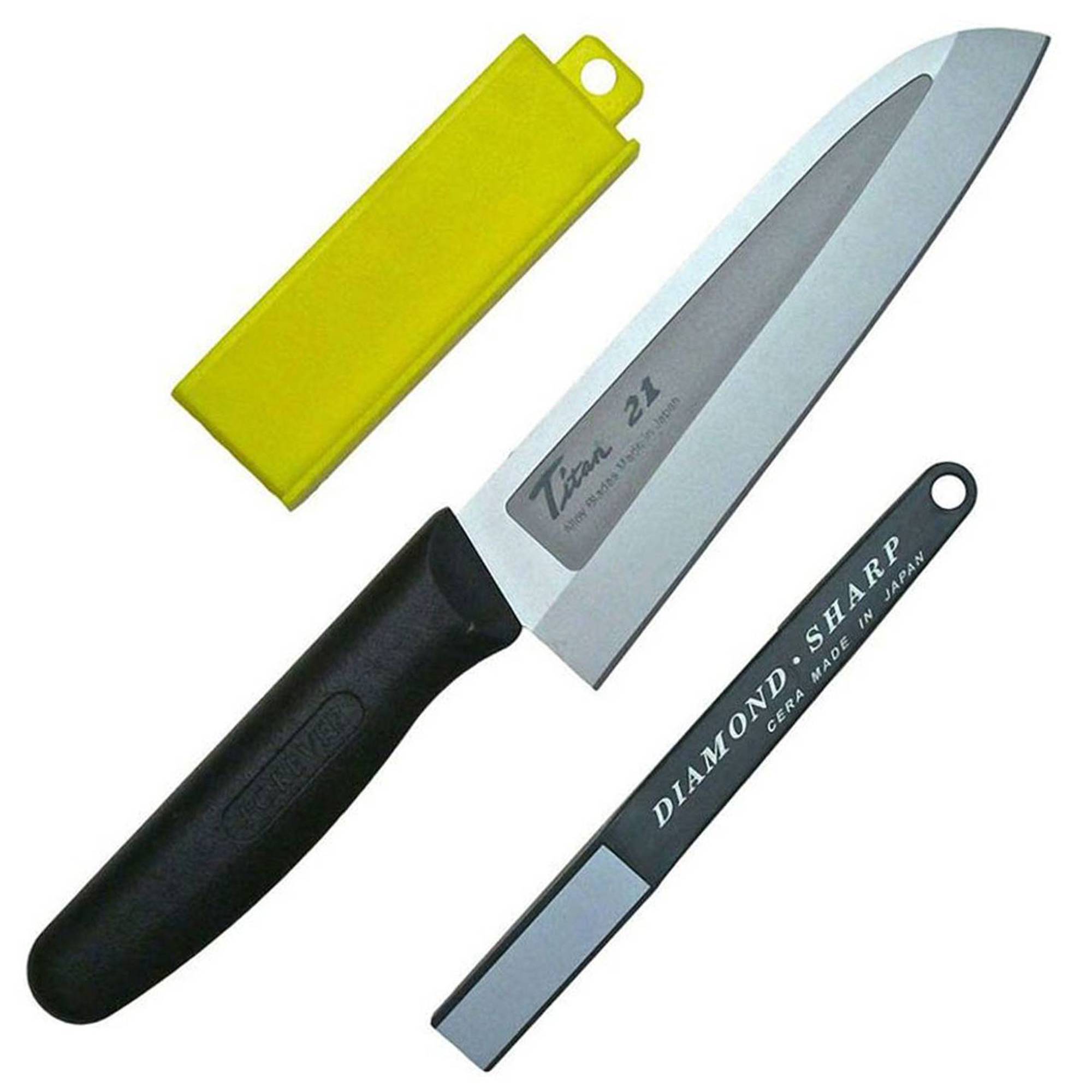 Forever Cera Titan 21 Single Bevel Titanium Kitchen Knife 15cm, with Polymer Handle, for Cutting & Slicing