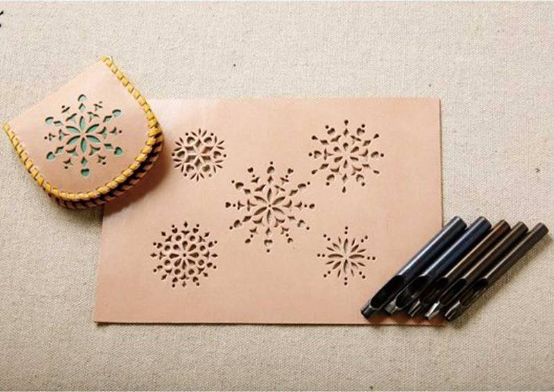 Flower Shaped Leather Cutter Hollow Dies Set Steel Die Punch Flower Shaped Hand Cut Alloy Handicrafts Hole Punch 40 30 40 Cutting For