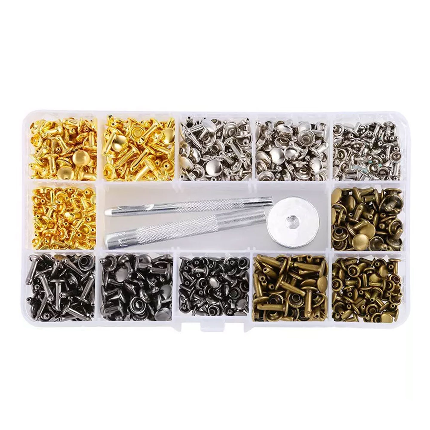 200 Ensembles De Rivets En Cuir 12 X 8 Mm, Attaches À Double Capuchon