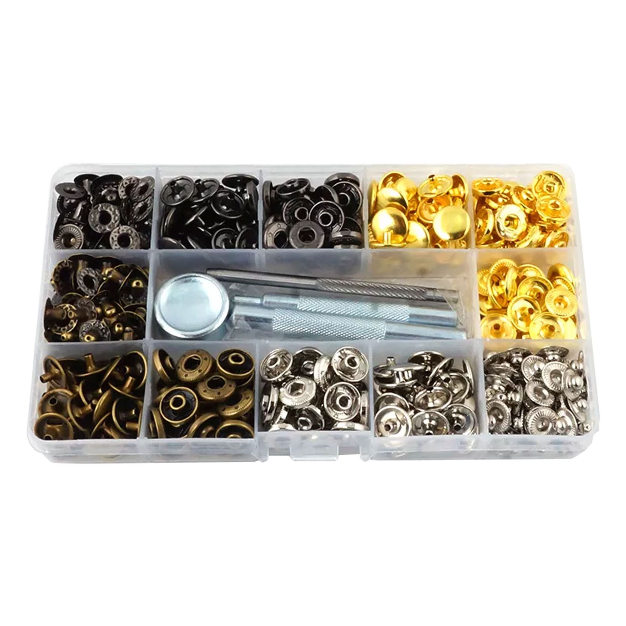 Leathercraft Tool 120 Set Segma Button Snaps Leather Fastener Installation  Kit, with Hole Punch and Setters, for Leatherworking