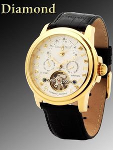Calvaneo 1583 Evidence "Diamond Gelbgold" Dualtime Automatikuhr