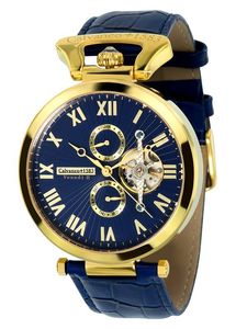 Calvaneo 1583 Venedi Gold BLUE  High Luxury Automatikuhr vergoldet