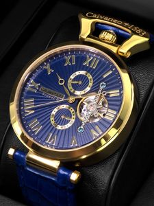 Calvaneo 1583 Venedi Gold BLUE  High Luxury Automatikuhr vergoldet