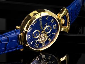 Calvaneo 1583 Venedi Gold BLUE  High Luxury Automatikuhr vergoldet