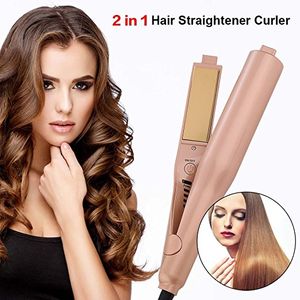 2 in 1 Lockenstab und Haarglätter Twist Straightening Iron Titanium