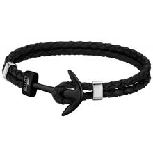 Lotus Style Lederarmband Anker schwarz LS1832-2/6