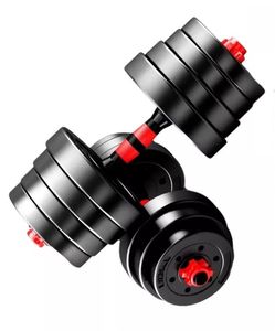 GymUniverse 30kg 3 in 1 Hantelset Kurzhanteln + Langh. Supergrip Version aus Zement und Eisen