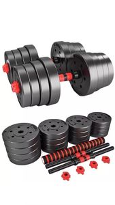 GymUniverse 30kg 3 in 1 Hantelset Kurzhanteln + Langh. Supergrip Version aus Zement und Eisen