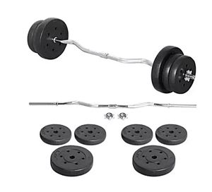 81.5kg Sparpaket 56.5kg Langhantel + 25kg SZ Curlstange Set Pro Version Supergrip