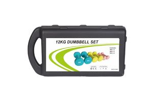 6x Gymnastikhanteln Set 12kg mit Koffer Vinyl Gusseisen 