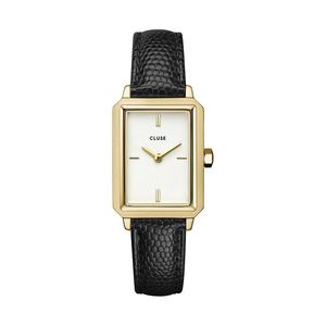 CW11504 Fluette Leather Black Lizard, Gold Color