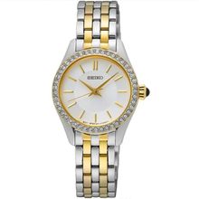 Seiko Quarz SUR540P1 Damenuhr mit Cabochon Krone