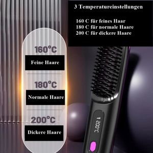 Kabellose elektrische Haarglättbürste