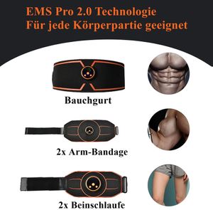 EMS Pro 2.0 komplett Set Bauch Arme Beine EMS Training