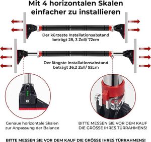 Profi Türreck Klimmzugstange Pull Up Bar mit Wasserwaage