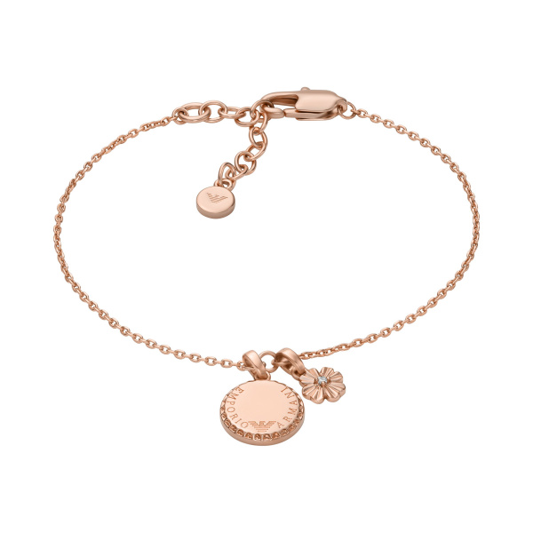 Emporio Armani Armband EGS3278221 – Roségold, Blume & Logo-Plakette