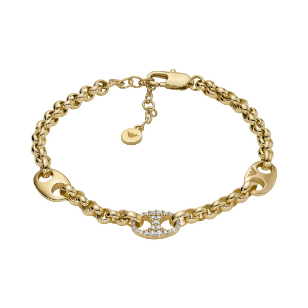 Emporio Armani Damen Armband EGS3270710 – Vergoldet & Zirkonia, Eleganter Damenschmuck